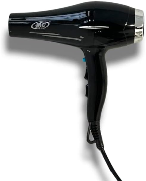 Phon Mc Asciugacapelli Professionale con Motore Ac, 2 Velocità e 2 Temperature ,Potenza 2200W, Diffusore e 2 Beccucci Inclusi