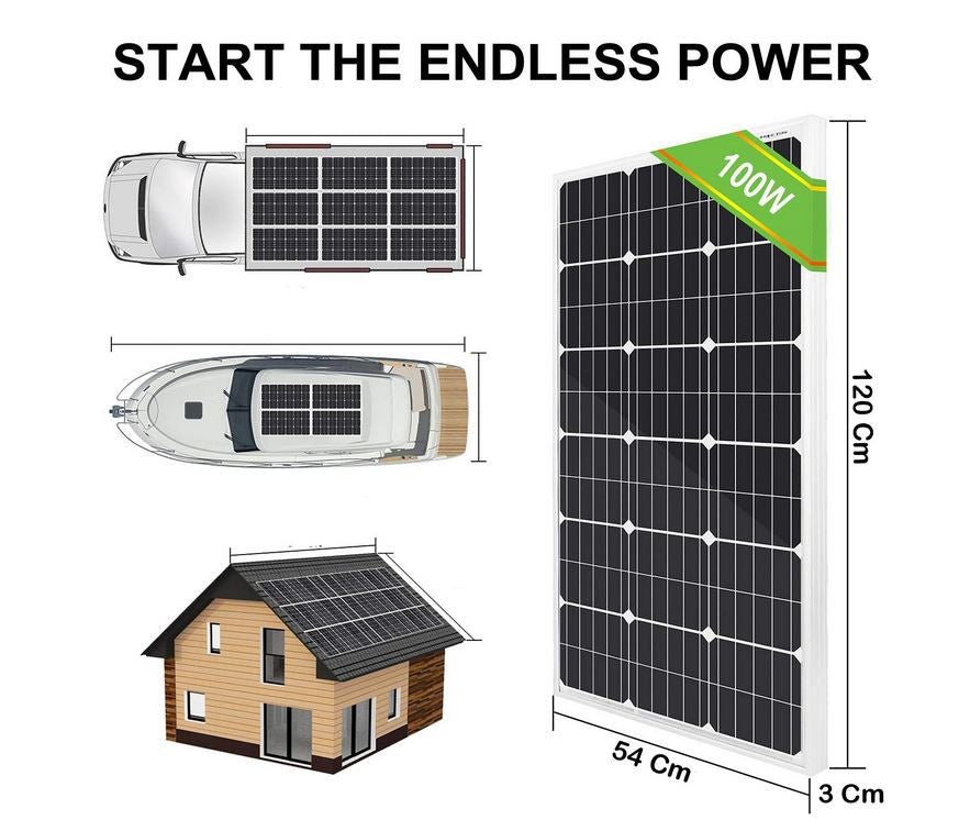 Kit fotovoltaico 1 KW giornaliero inverter 2000W Panello solare 100W