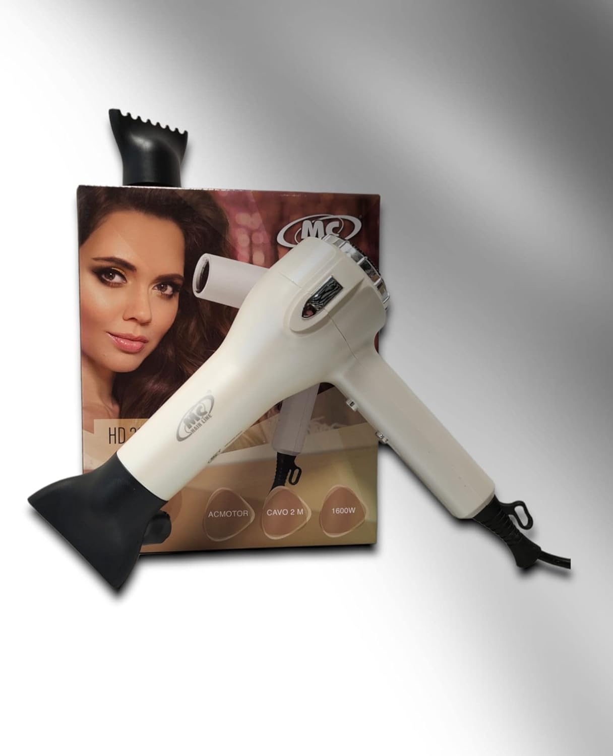 Hairdryer Mc HD-2200 PRO Professional hairdryer with AC motor 2 speeds 3 temperatures Power 1800W 2 nozzles included