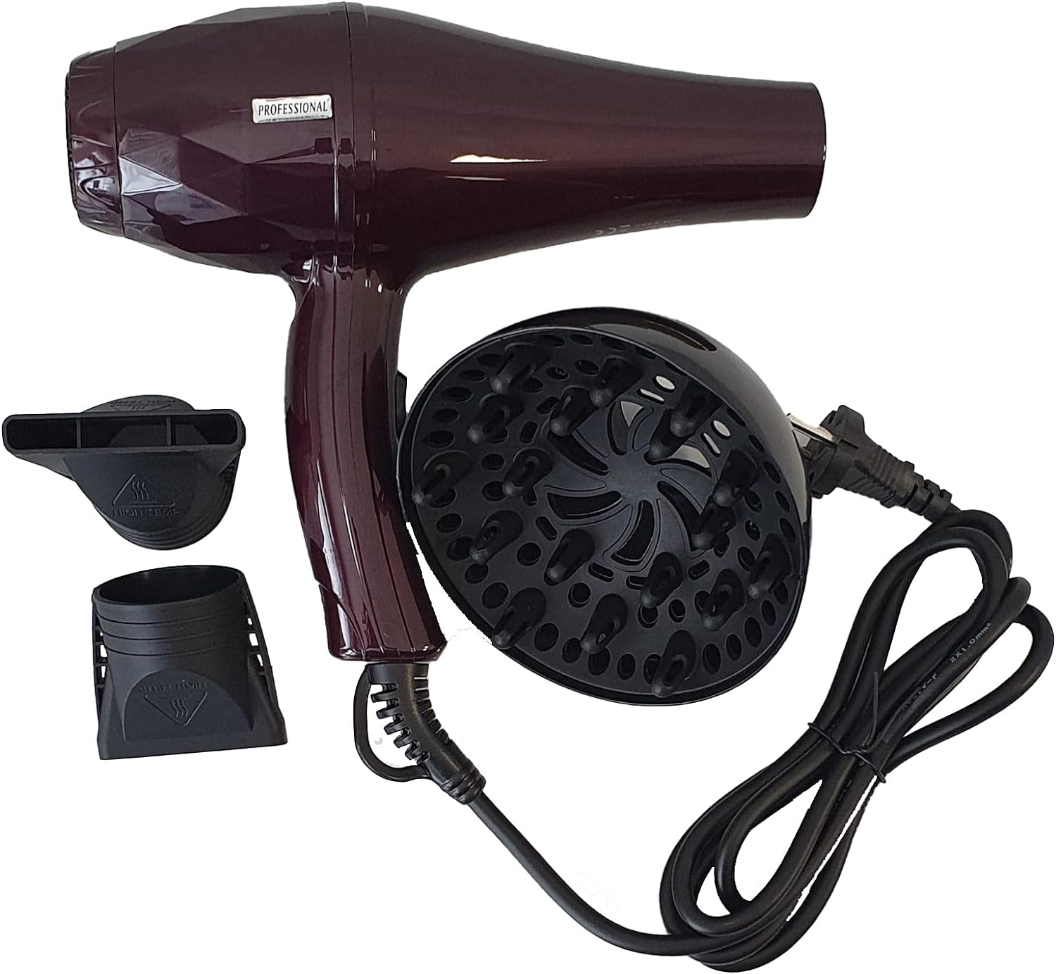 Hairdryer Mc Professional Hairdryer with AC Motor 2 Speeds 2 Temperatures Power 2200W Ion Diffuser 2 Nozzles Included