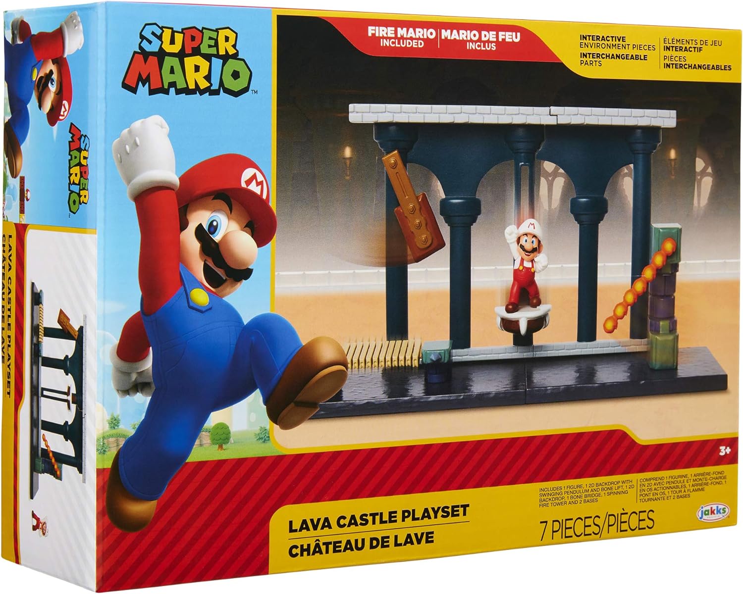 Nintendo Super Mario Playset Castello di Lava, con una figures da 6 cm e perfetto come regalo adatto a tutti i bambini e collezionisti dai 3 anni in su