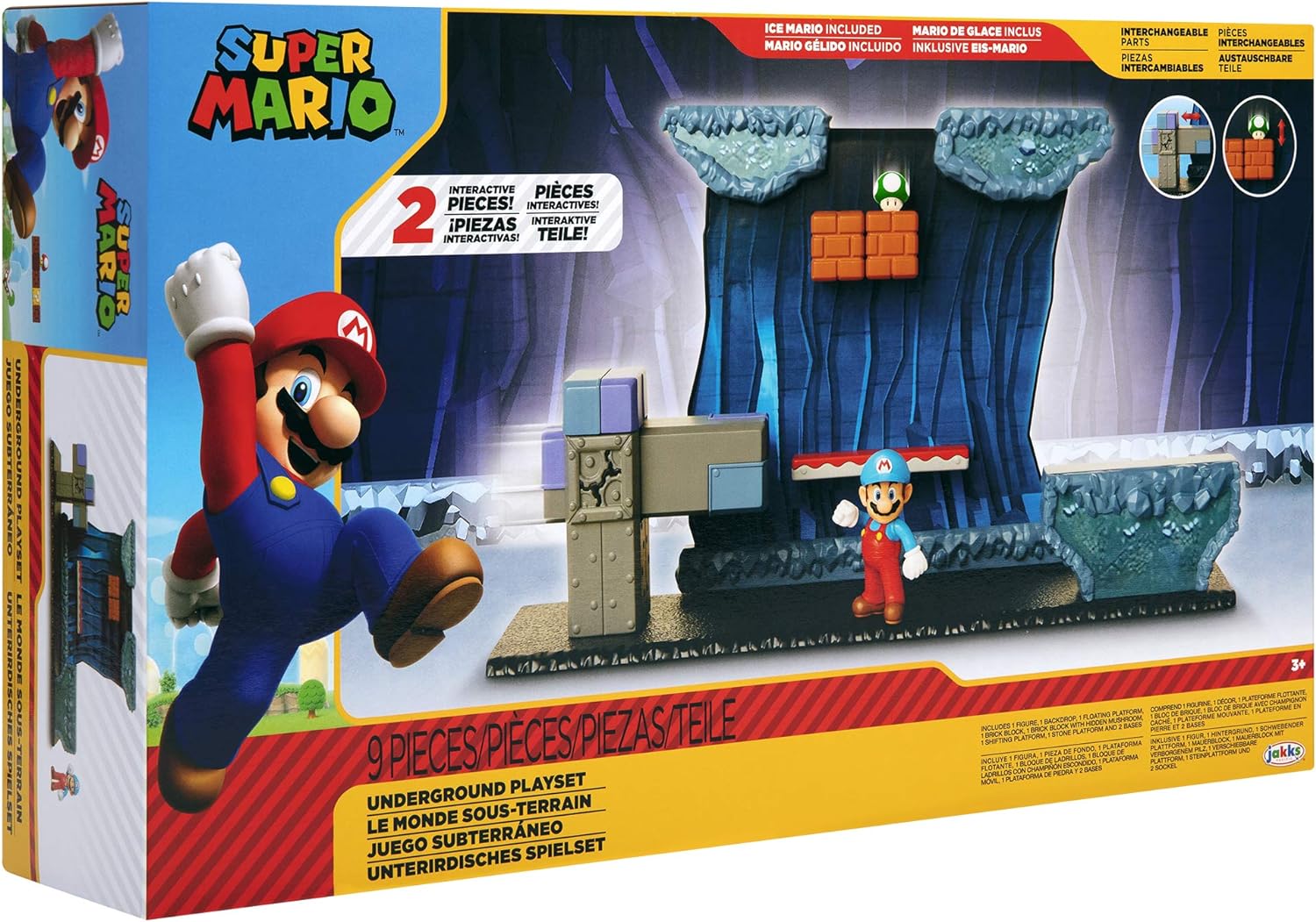 Nintendo - Playset Super Mario Underground, include Mario e i personaggi del videogioco, idea regalo per bambini e collezionisti, consigliato dai 3 anni in su