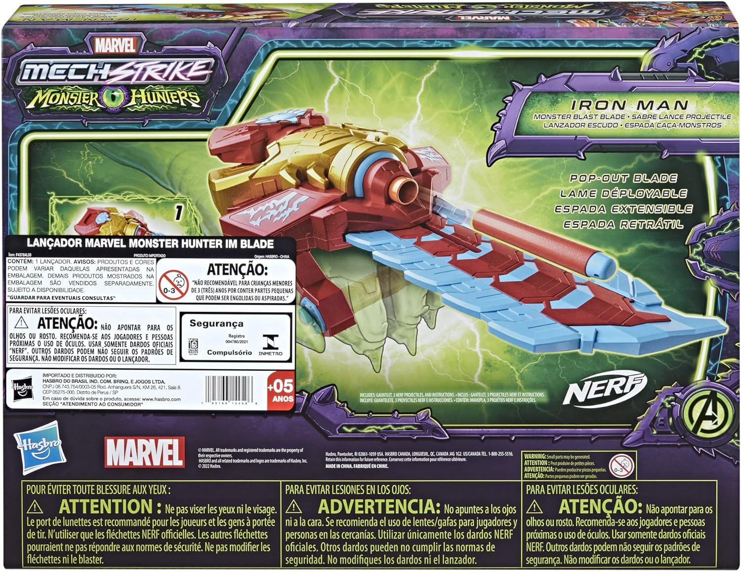 Marvel Avengers Mech Strike Monster Hunters-Lanciatore Spada di Iron Man Multicolore, One Size, F4378