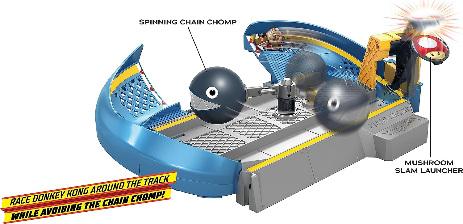 Hot Wheels- Mario Kart Chain Chop, Playset con Pista e Veicolo, Giocattolo per Bambini 5+Anni, GKY48