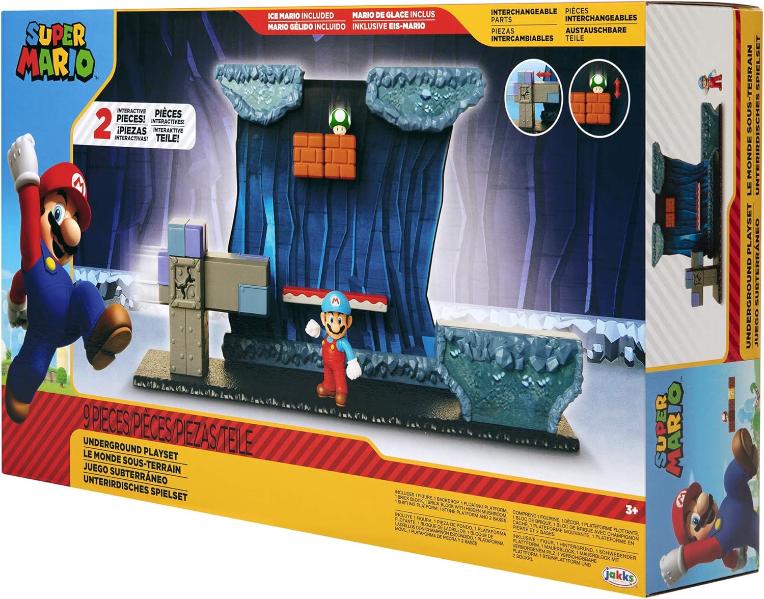 Nintendo - Playset Super Mario Underground, include Mario e i personaggi del videogioco, idea regalo per bambini e collezionisti, consigliato dai 3 anni in su