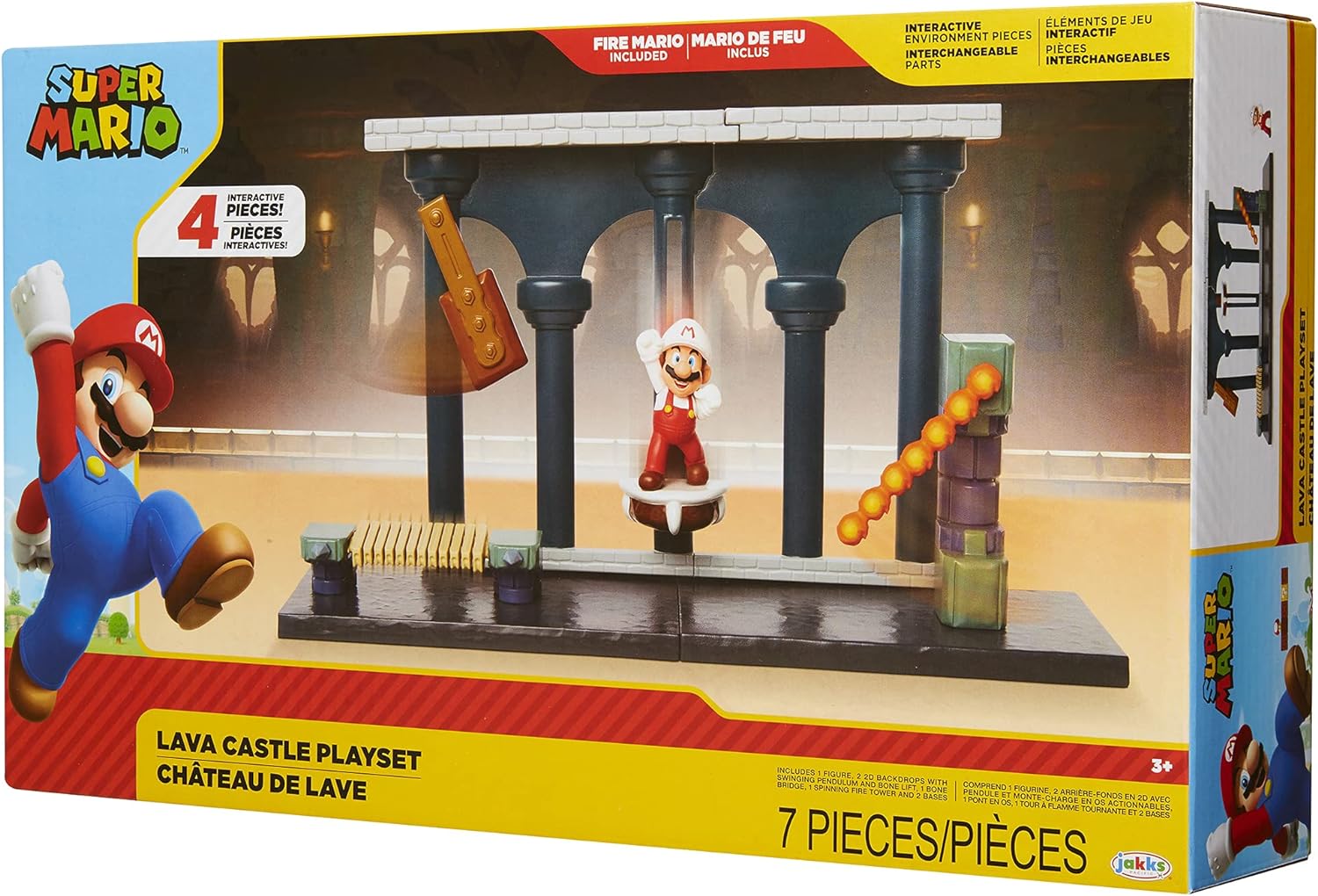 Nintendo Super Mario Playset Castello di Lava, con una figures da 6 cm e perfetto come regalo adatto a tutti i bambini e collezionisti dai 3 anni in su