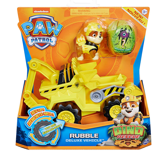 Paw Patrol  Veicolo Dino Rescue di Marshall  Bulldozer Motore a retrocarica  Personaggio Dinosauro Misterioso Inclusi  Giochi Bambini dai 3 Anni in su