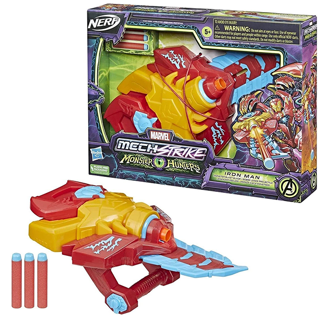 Marvel Avengers Mech Strike Monster Hunters-Lanciatore Spada di Iron Man Multicolore, One Size, F4378