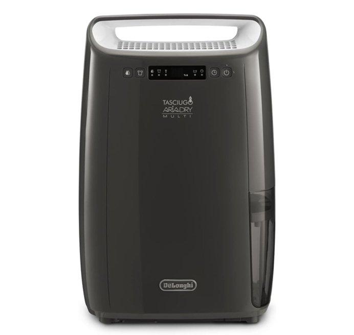 De'Longhi DEXD216F Tasciugo Deumidificatore per eliminare l'umidità, Asciugabiancheria, Doppio Sistema Filtrazione Aria, 16L/giorno, Display Digitale, Silenzioso, Maniglia e ruote, TIMER